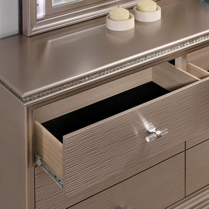 Allie Rose Gold Full Bed from Furniture of America - Luna Furniture