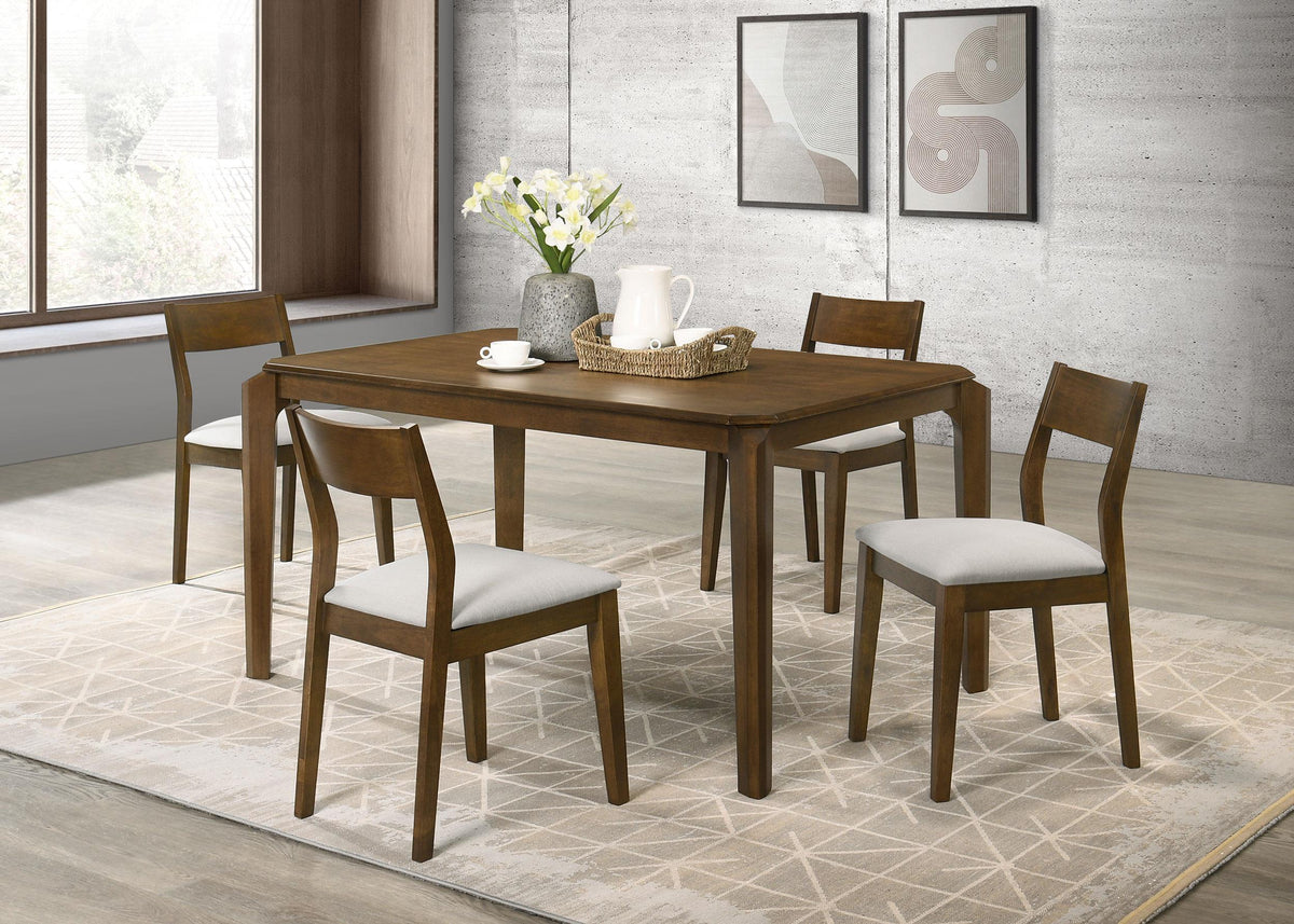 Almonte Dark Brown 5-piece 59-inch Rectangular Dining Set from Coaster - Luna Furniture