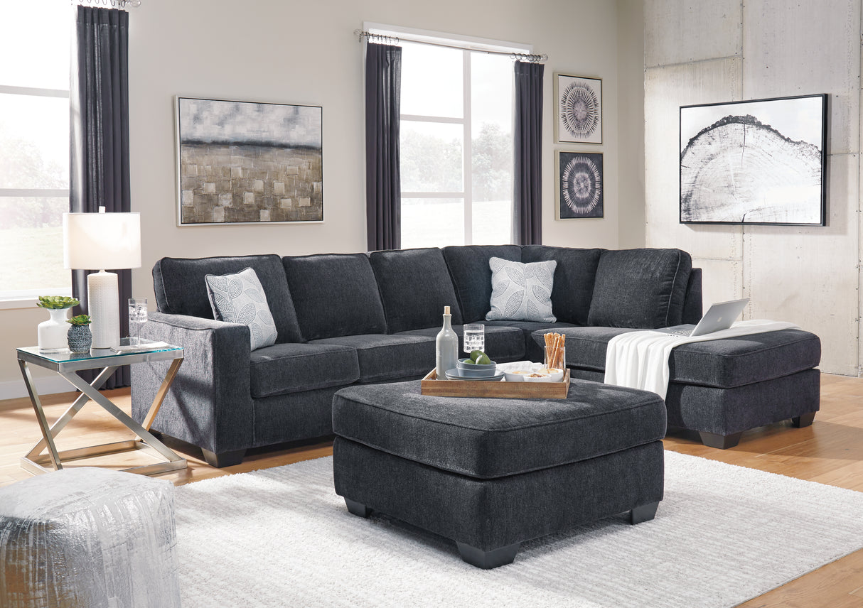 Altari Slate 2-Piece Sectional with Ottoman from Ashley - Luna Furniture