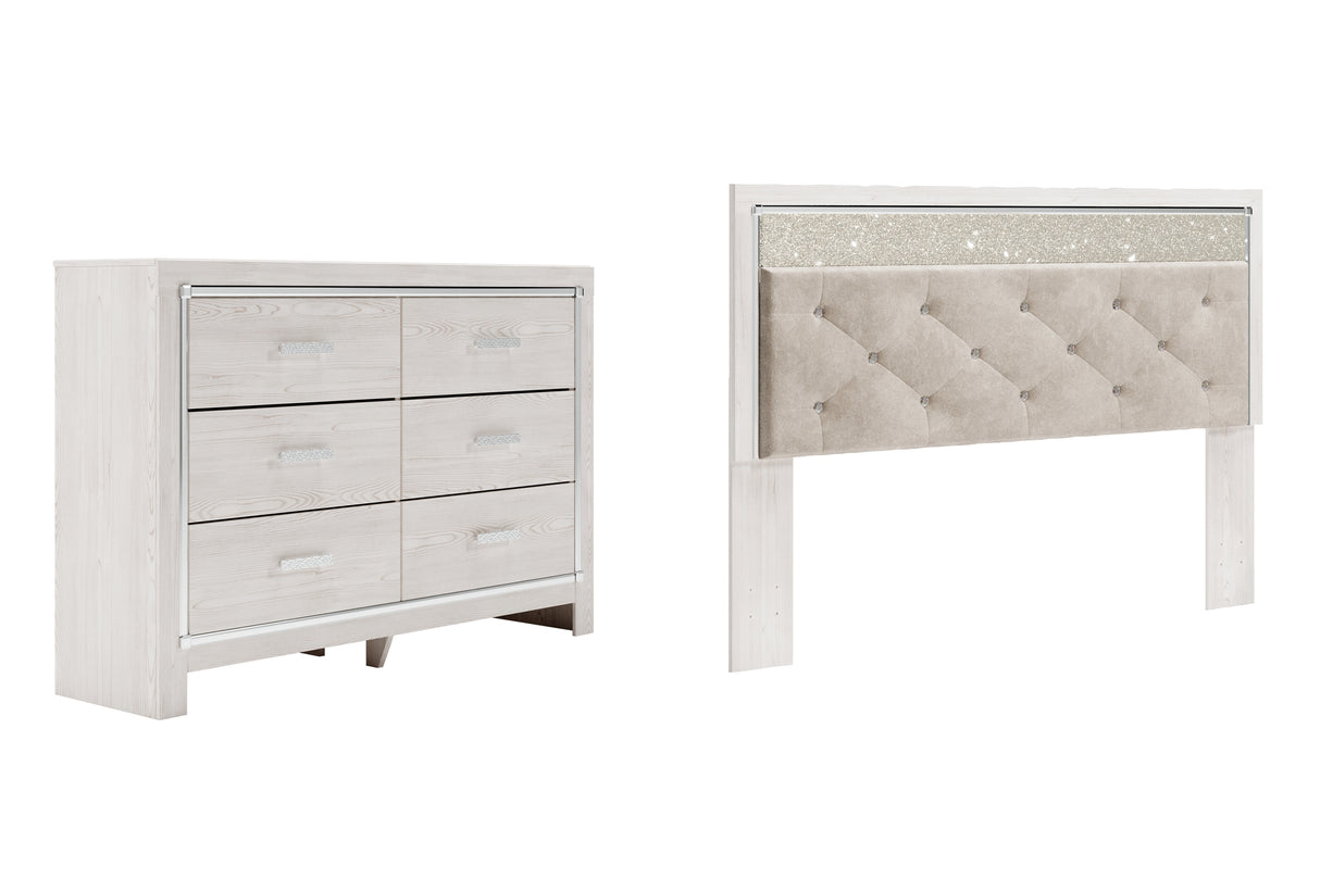 Altyra King Panel Headboard Bed with Dresser in White from Ashley - Luna Furniture