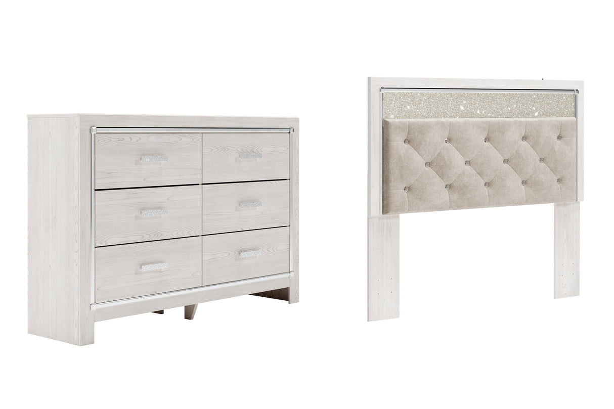 Altyra Queen Panel Headboard Bed with Dresser in White from Ashley - Luna Furniture