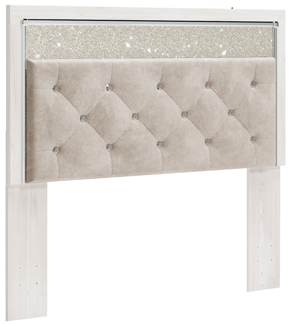 Altyra White Queen Panel Headboard Bed with Mirrored Dresser, Chest and 2 Nightstands from Ashley - Luna Furniture