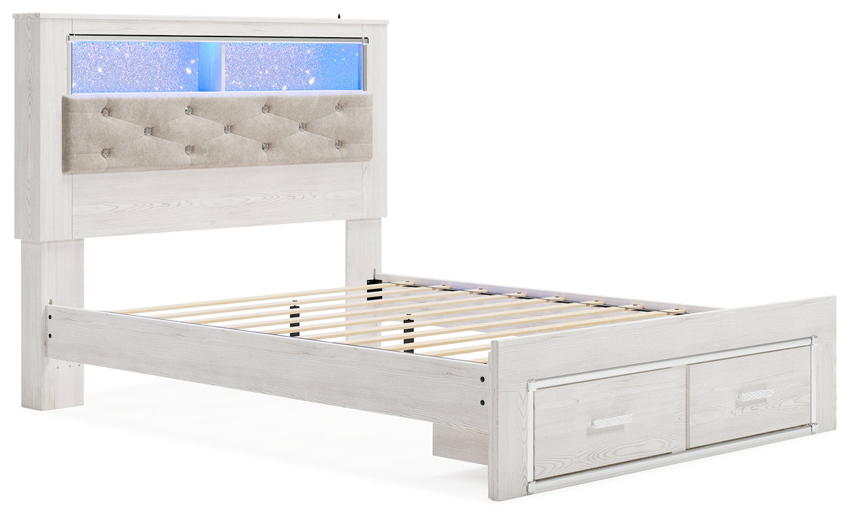 Altyra White Queen Panel Storage Bed, Dresser, Mirror and 2 Nightstands from Ashley Furniture - Luna Furniture