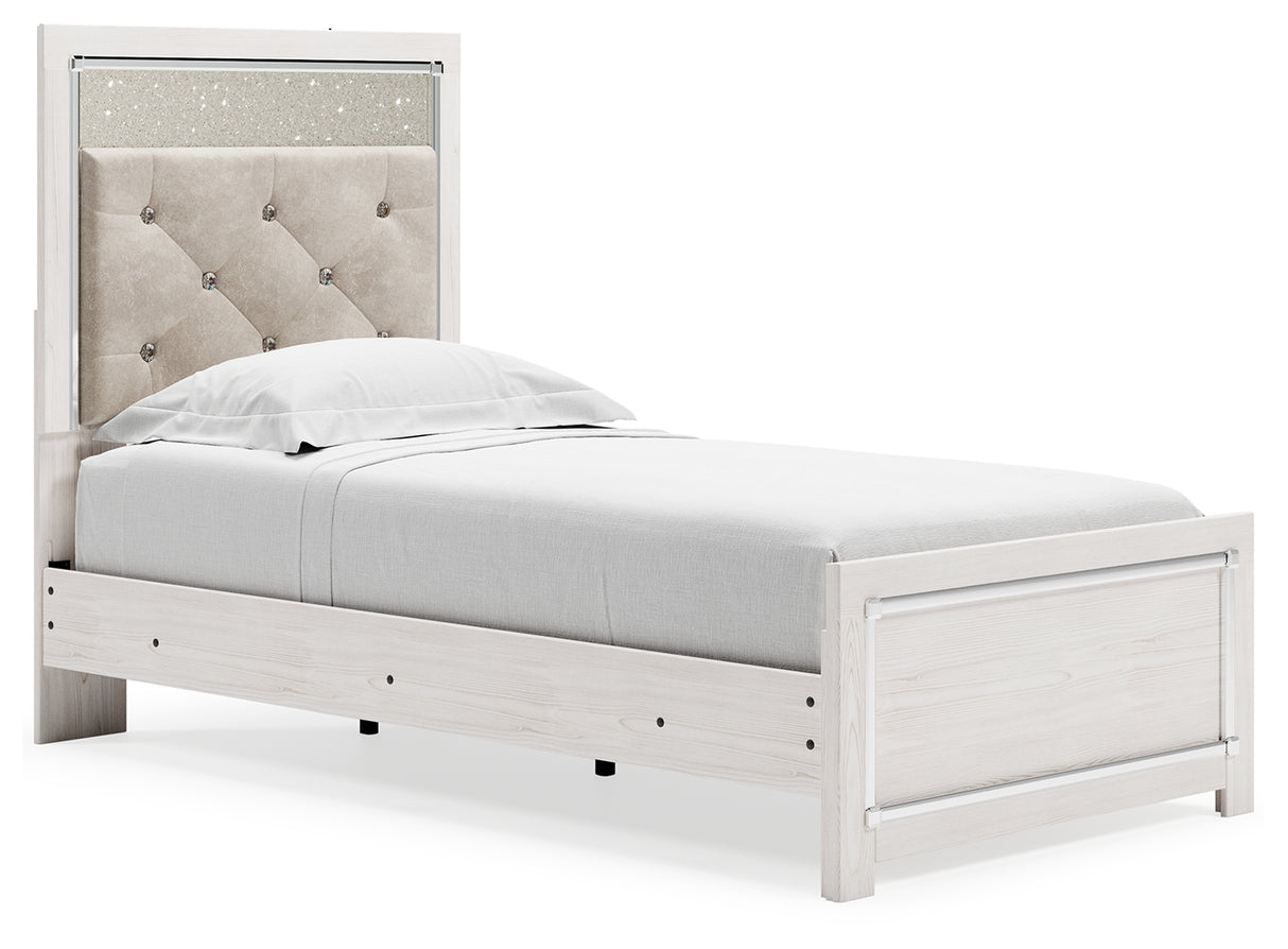 Altyra Twin Upholstered Panel Bed and 2 Nightstands from Ashley - Luna Furniture