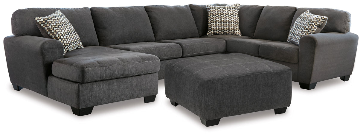 Ambee Slate 3-Piece Sectional with Ottoman from Ashley - Luna Furniture