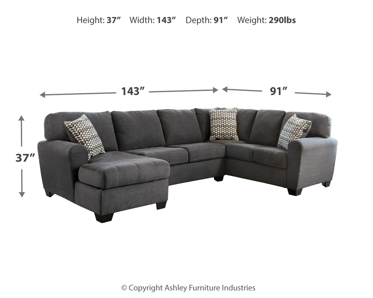 Ambee Slate 3-Piece Sectional with Ottoman from Ashley - Luna Furniture