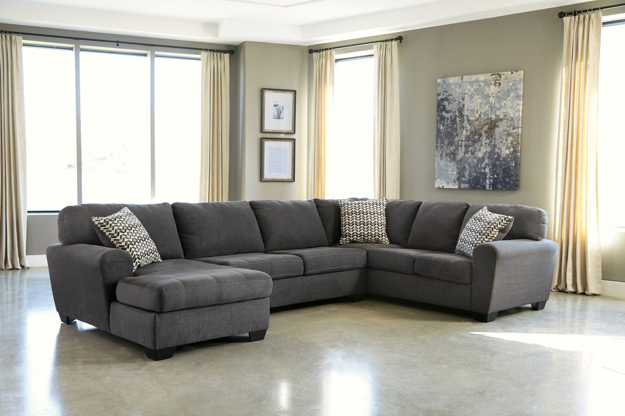 Ambee Slate 3-Piece Sectional with Ottoman from Ashley - Luna Furniture