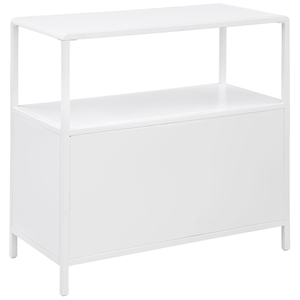 Amherst White 2-Door Radio Weave Cane Metal Accent Cabinet from Coaster - Luna Furniture