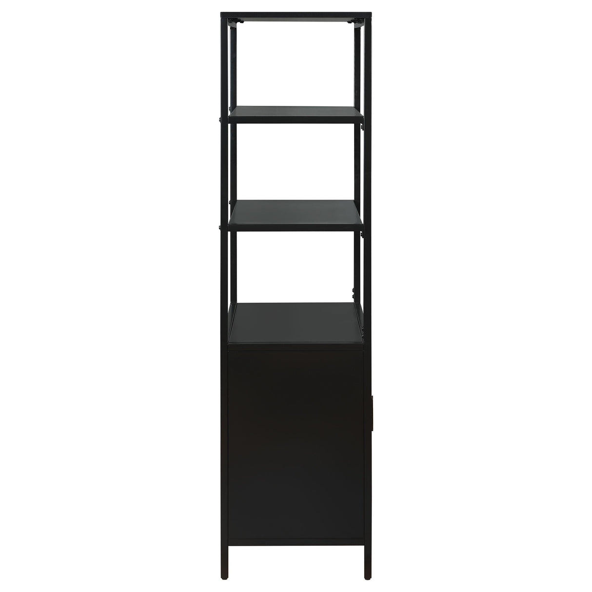 Amherst Black 3-Shelf Radio Weave Cane Metal Accent Cabinet from Coaster - Luna Furniture