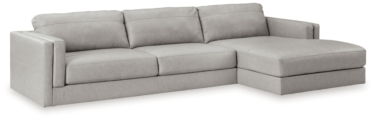 Amiata Glacier 2-Piece Sectional with Ottoman from Ashley - Luna Furniture