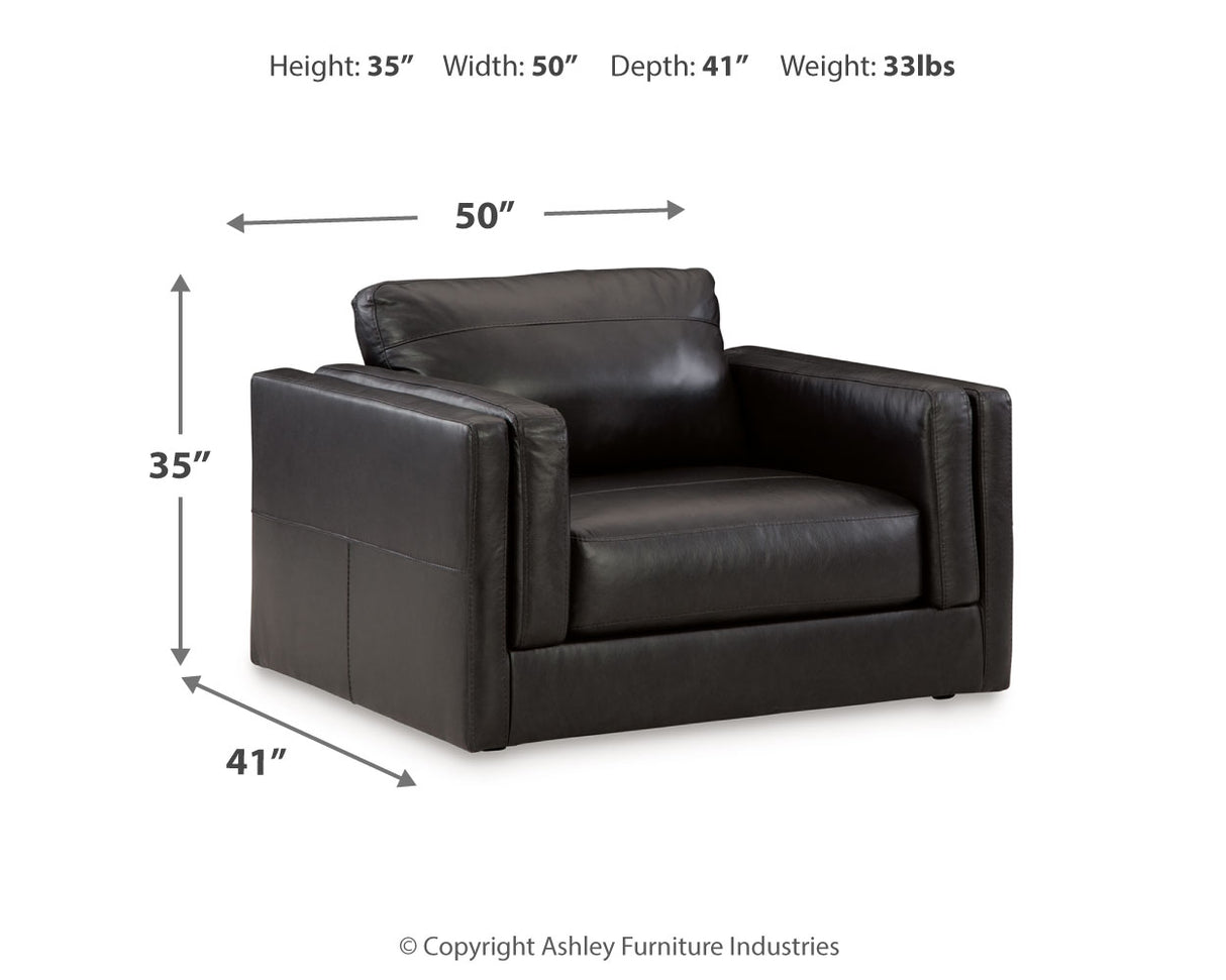 Amiata Chair and Ottoman in Onyx from Ashley Furniture - Luna Furniture
