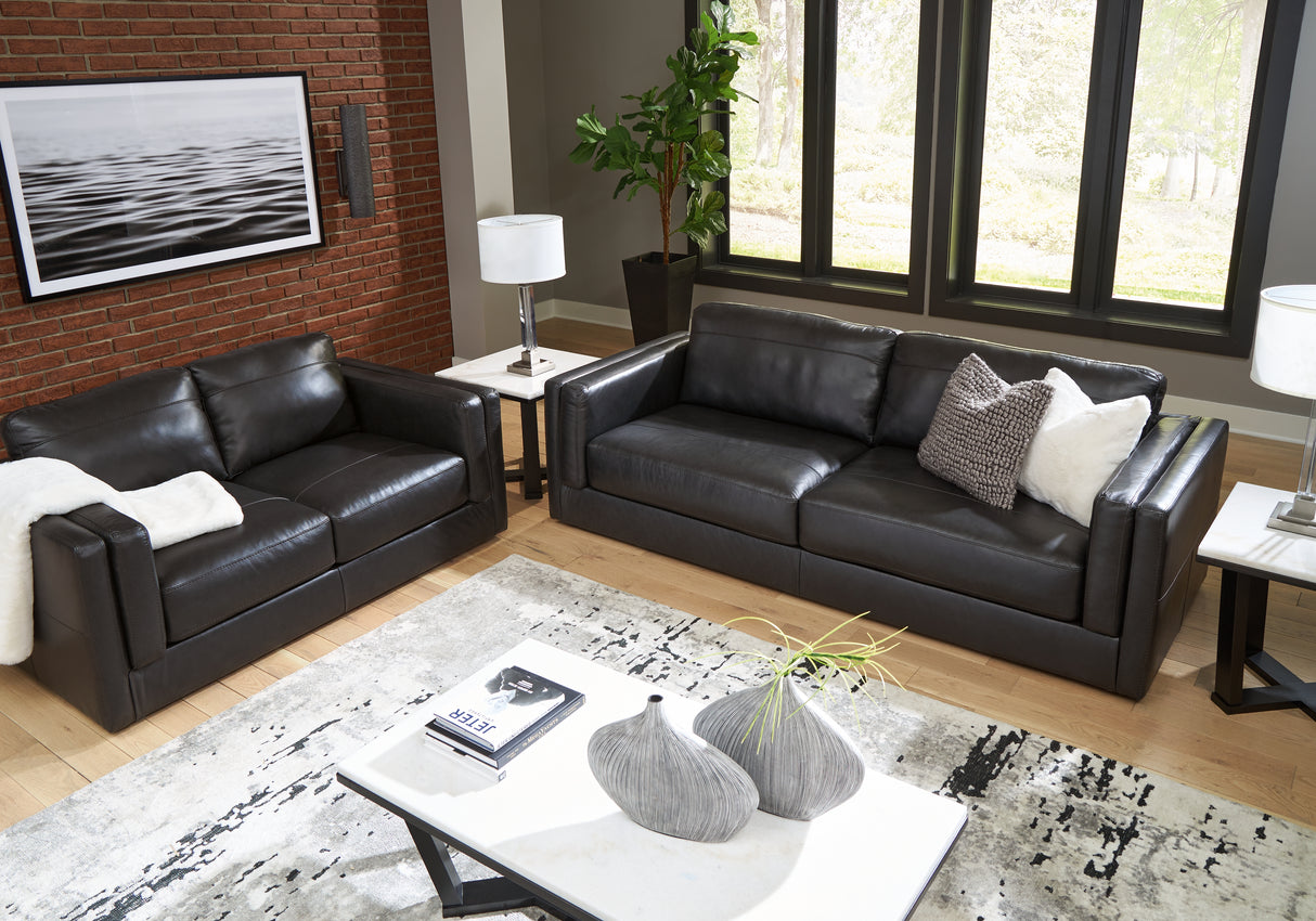Amiata Sofa and Loveseat in Onyx from Ashley Furniture - Luna Furniture