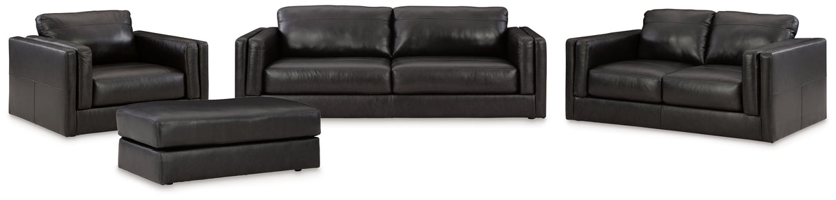 Amiata Sofa, Loveseat, Chair and Ottoman in Onyx from Ashley Furniture - Luna Furniture