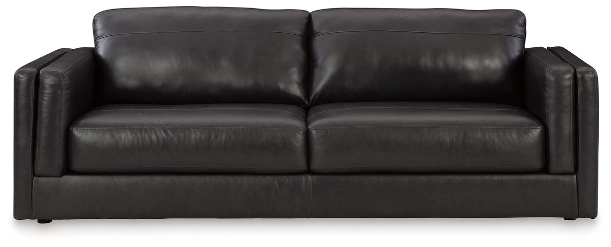 Amiata Sofa, Loveseat, Chair and Ottoman in Onyx from Ashley Furniture - Luna Furniture