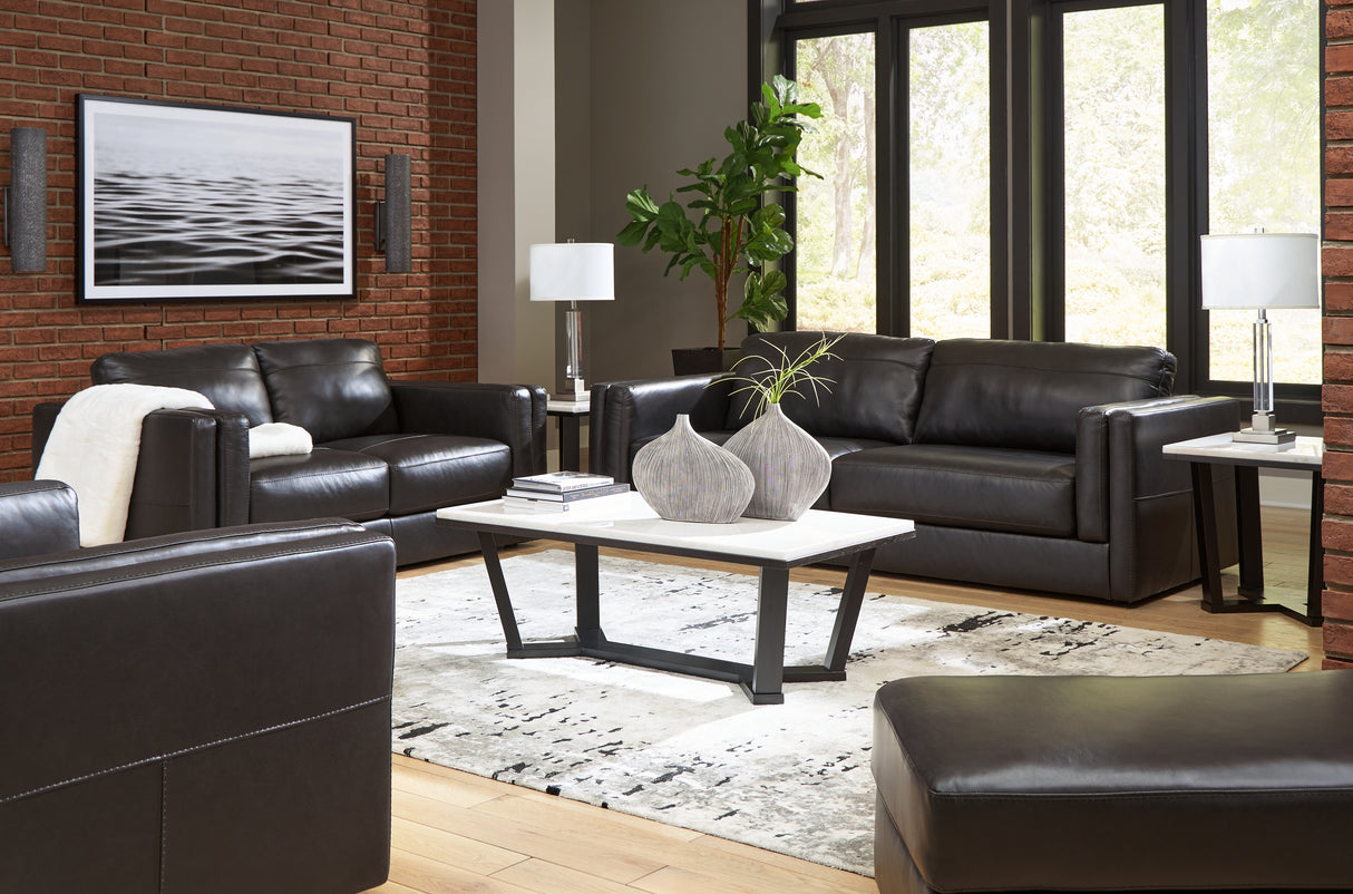 Amiata Sofa, Loveseat, Chair and Ottoman in Onyx from Ashley Furniture - Luna Furniture