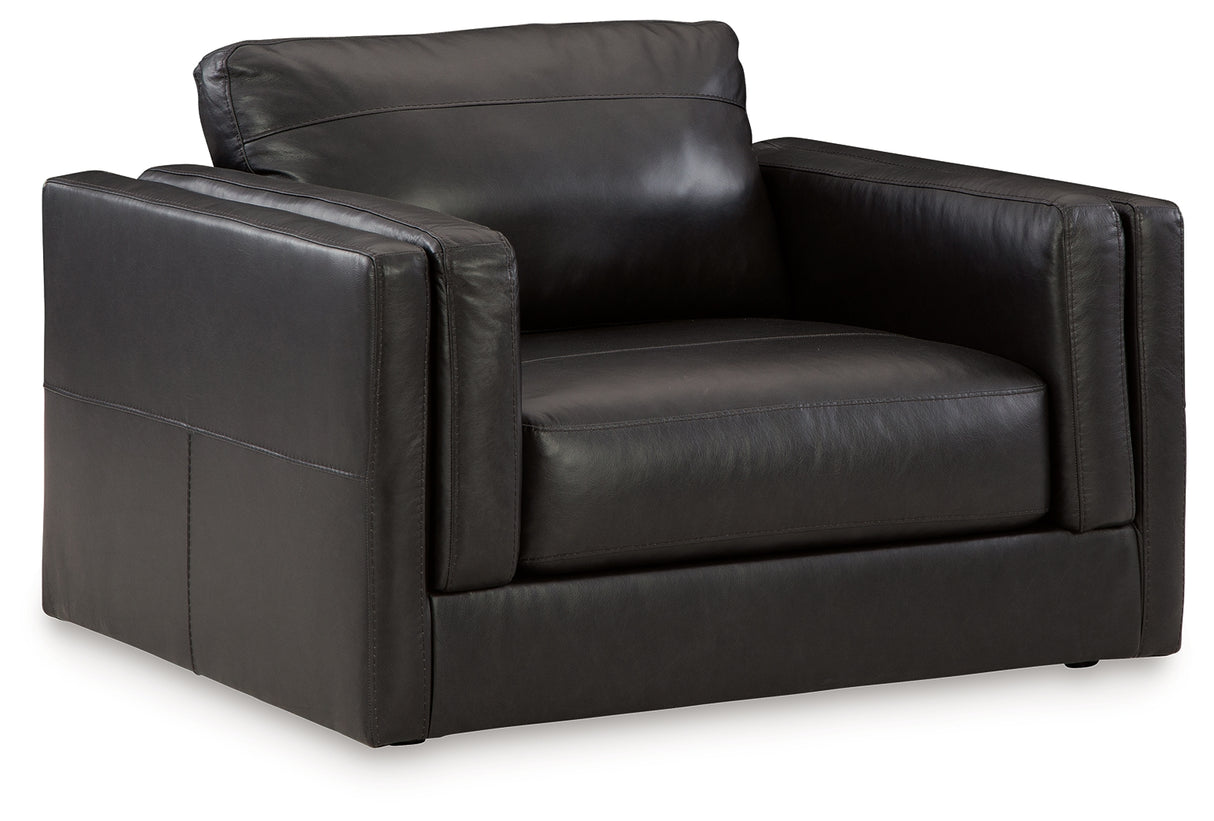 Amiata Sofa, Loveseat, Chair and Ottoman in Onyx from Ashley Furniture - Luna Furniture