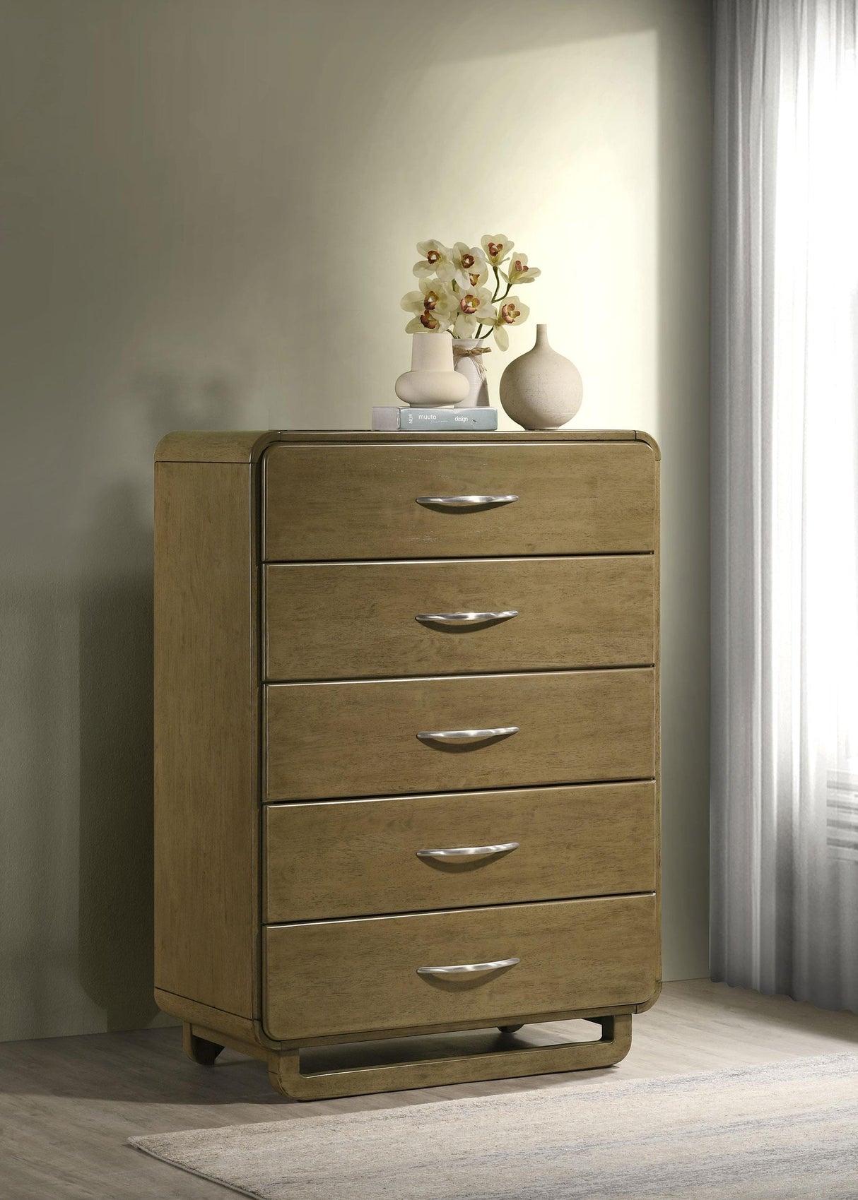 Amsbury Nutmeg 5-Drawer Chest from Coaster - Luna Furniture