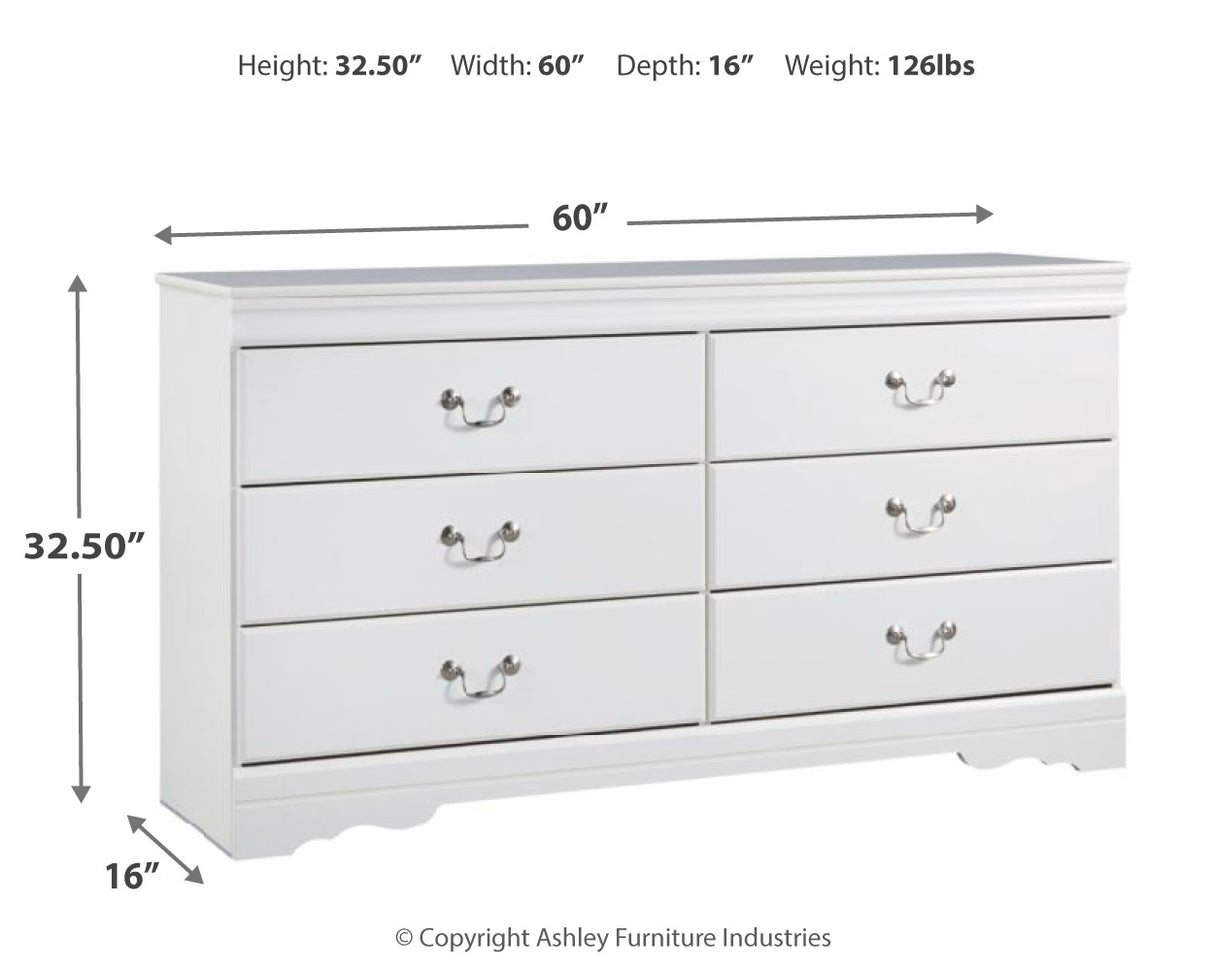 Anarasia White Twin Sleigh Bed with Dresser from Ashley Furniture - Luna Furniture