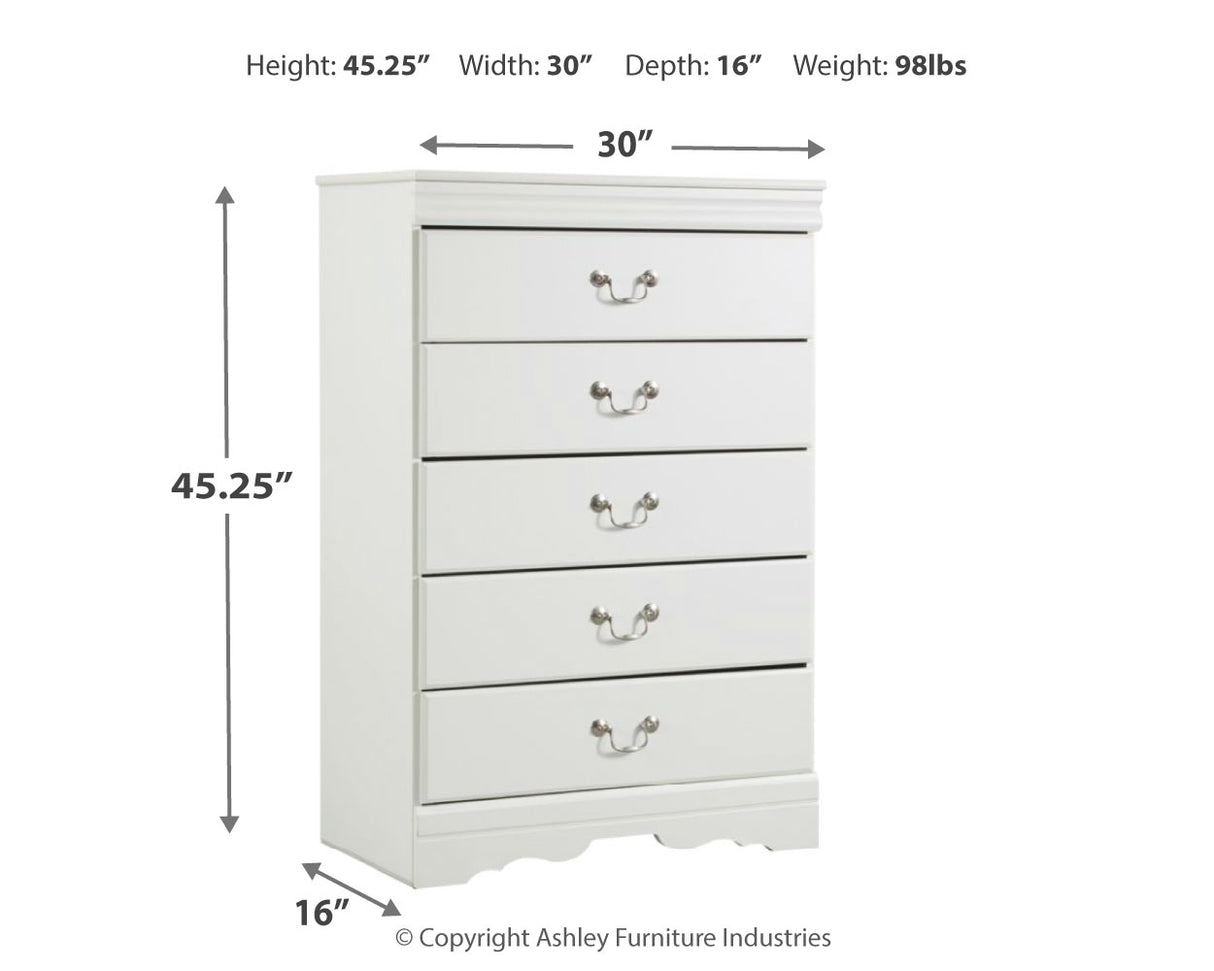 Anarasia White Twin Sleigh Bed with Mirrored Dresser, Chest and Nightstand from Ashley Furniture - Luna Furniture