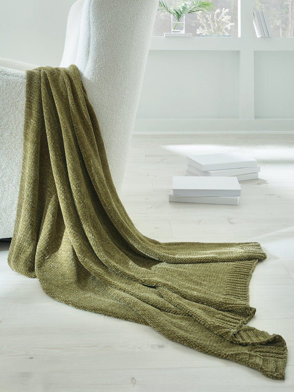 Anawood Olive Green Throw (Set of 3)