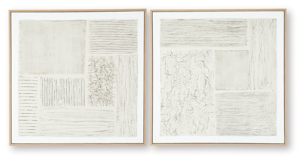 Andorfield Beige/Black/White Wall Art (Set of 2) from Ashley - Luna Furniture