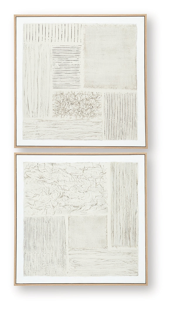 Andorfield Beige/Black/White Wall Art (Set of 2) from Ashley - Luna Furniture