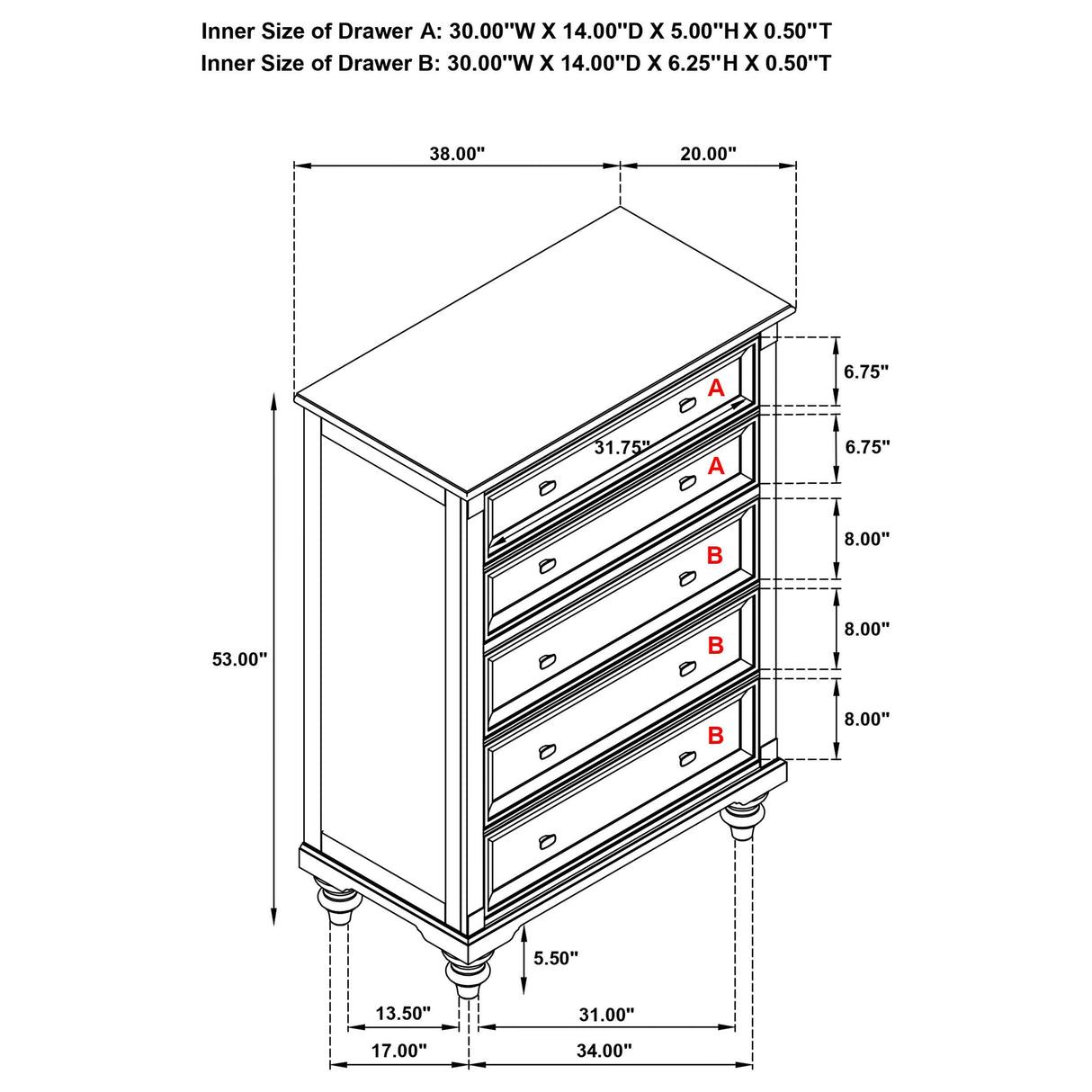 Andover 5-piece Queen Bedroom Set Dark Oak from Coaster - Luna Furniture