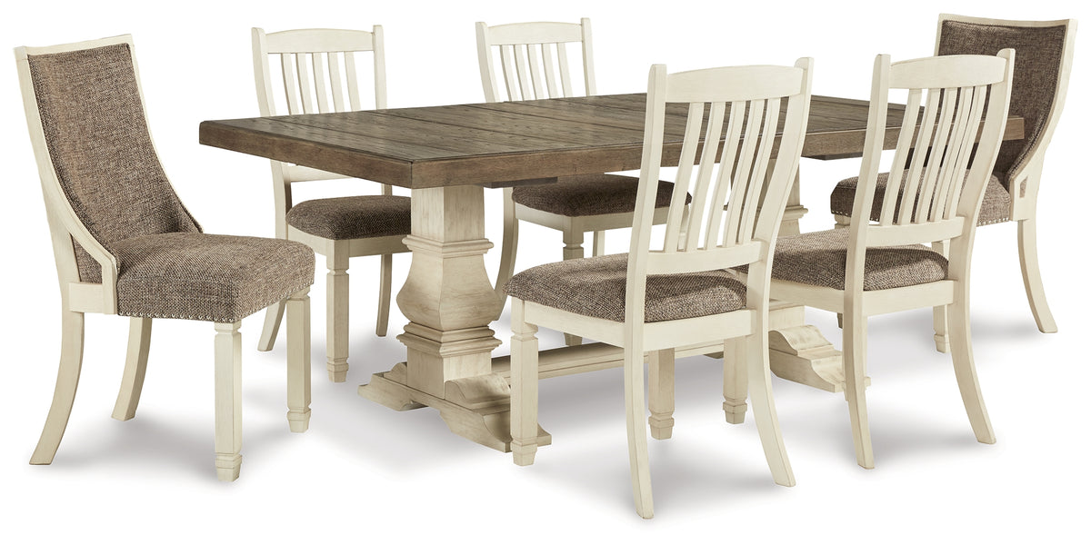 Bolanburg Antique White Dining Table and 6 Chairs Luna Furniture