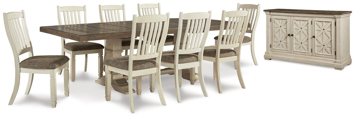Bolanburg Antique White Dining Table and 8 Chairs with Server from Ashley - Luna Furniture