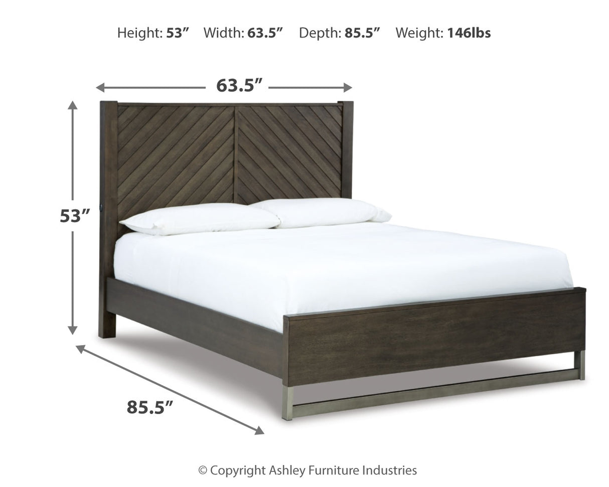 Arkenton Queen Panel Bed with Dresser in Grayish Brown from Ashley - Luna Furniture