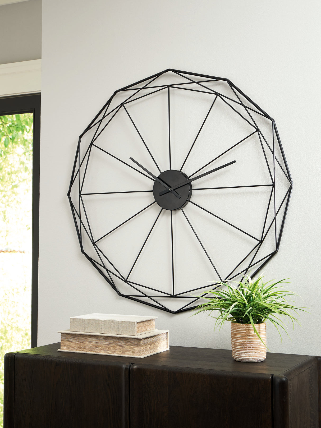 Arkthorne Black Wall Clock from Ashley - Luna Furniture
