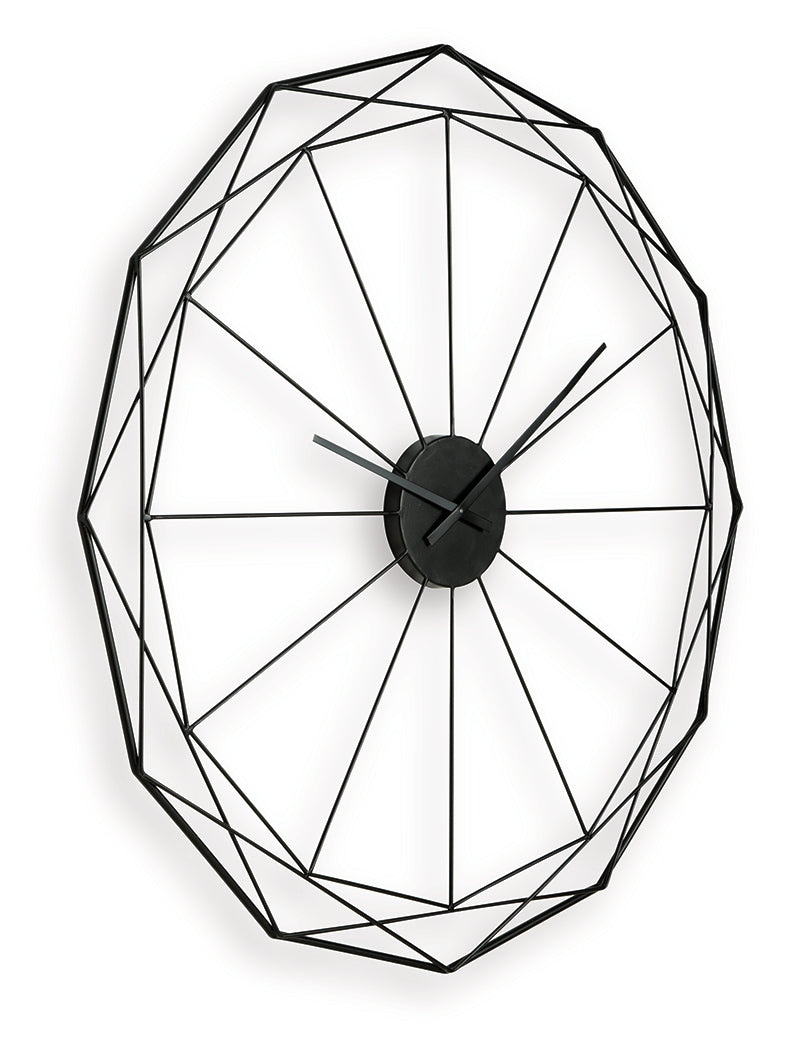 Arkthorne Black Wall Clock from Ashley - Luna Furniture