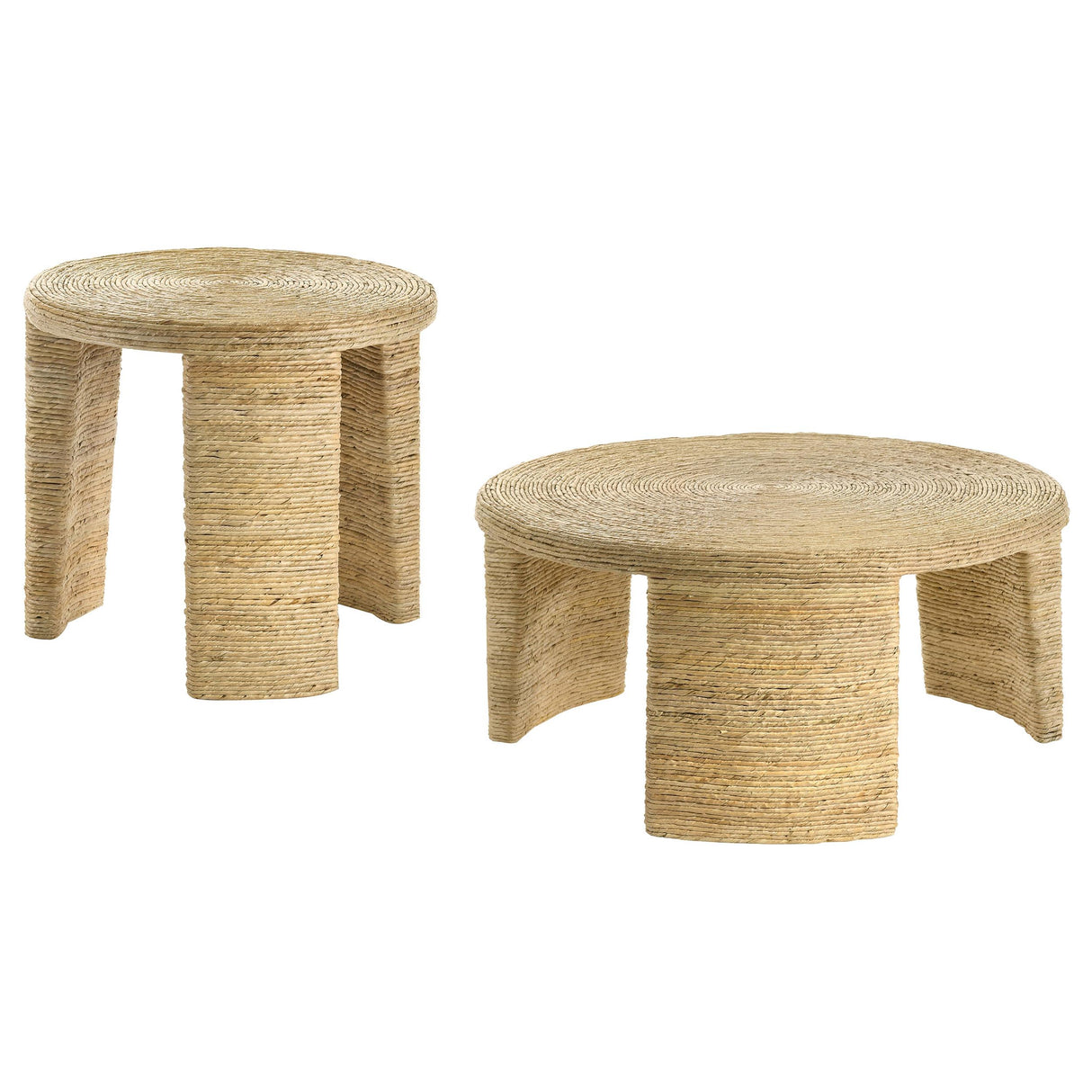 Artina Natural 2-Piece Rattan Coffee and End Table Set from Coaster - Luna Furniture