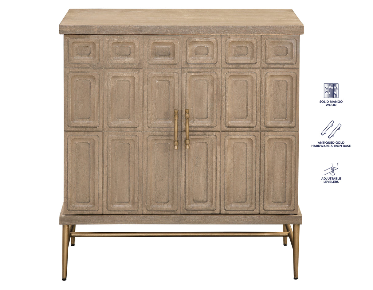 Arun Driftwood Solid Wood 2-Door Accent Cabinet from Steve Silver - Luna Furniture