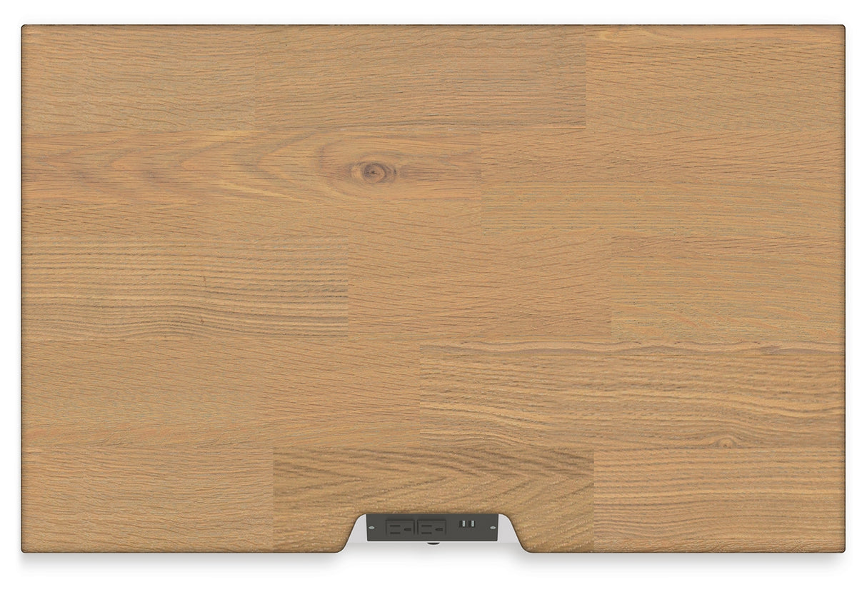 Ashbryn White/Natural King Panel Storage Bed with Dresser and 2 Nightstands from Ashley - Luna Furniture