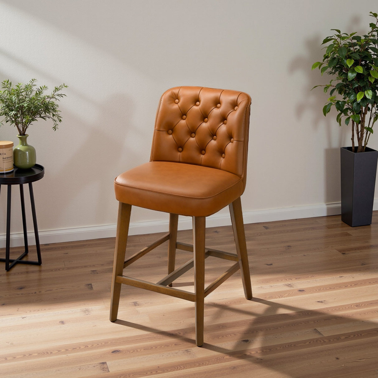 Peoria Cognac Modern Counter Stool from Ashcroft Furniture - Luna Furniture