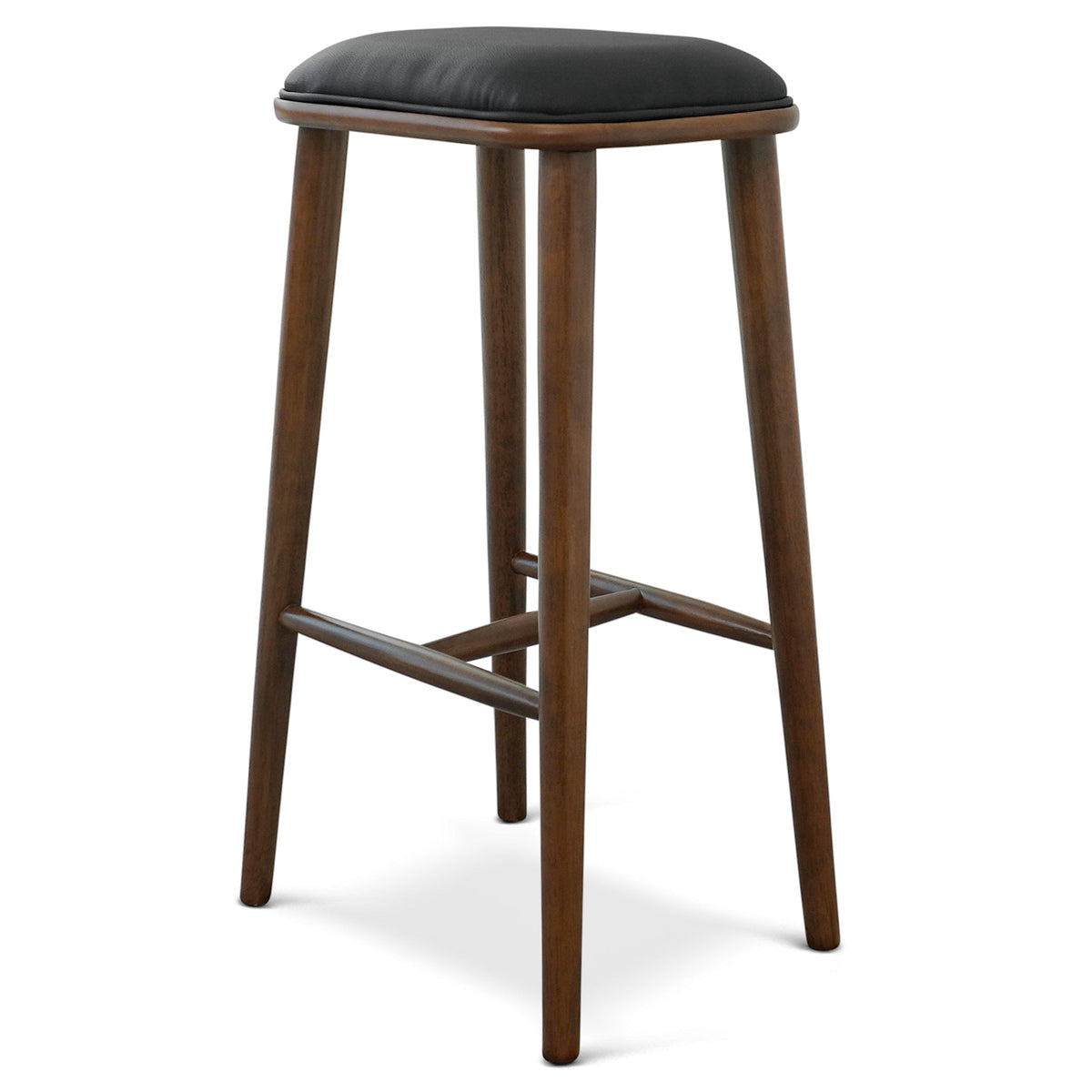 Jason Black Vegan Leather Bar Stool from Ashcroft Furniture - Luna Furniture