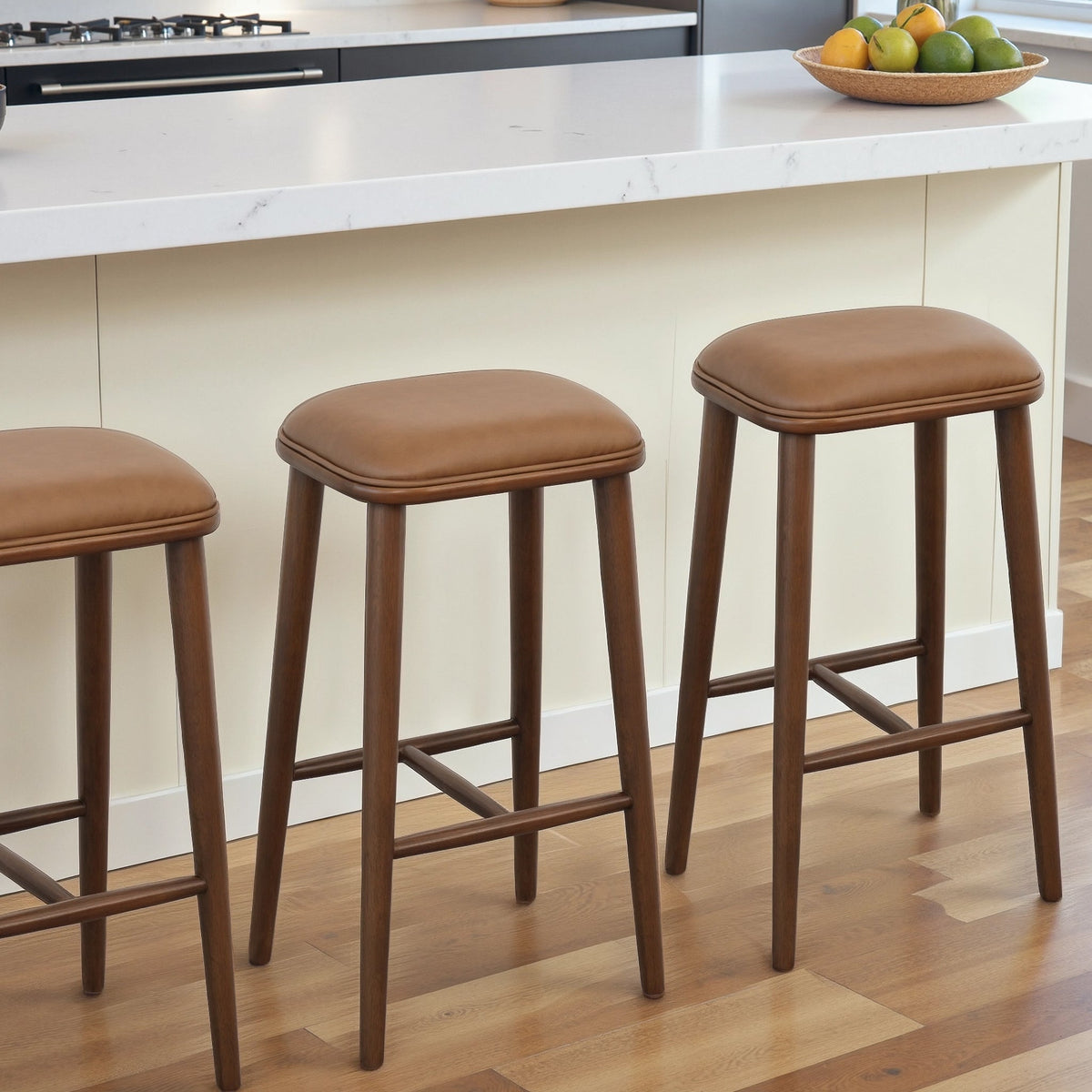 Jason Tan Vegan Leather Bar Stool from Ashcroft Furniture - Luna Furniture