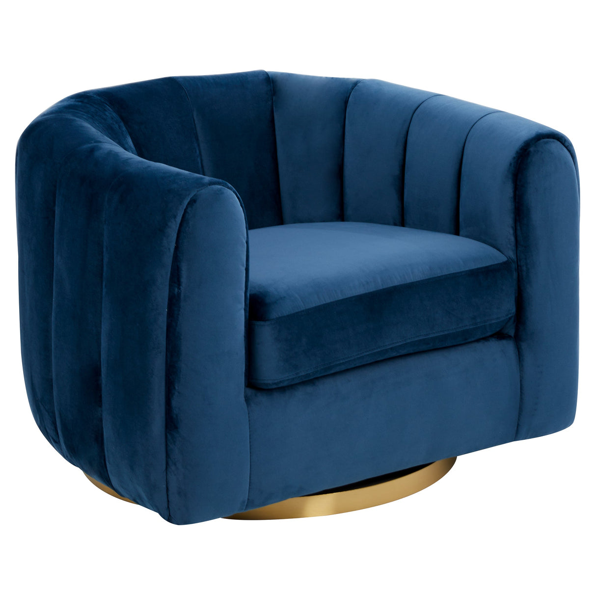 Cosey Navy Blue Velvet Swivel Chair from Ashcroft Furniture - Luna Furniture