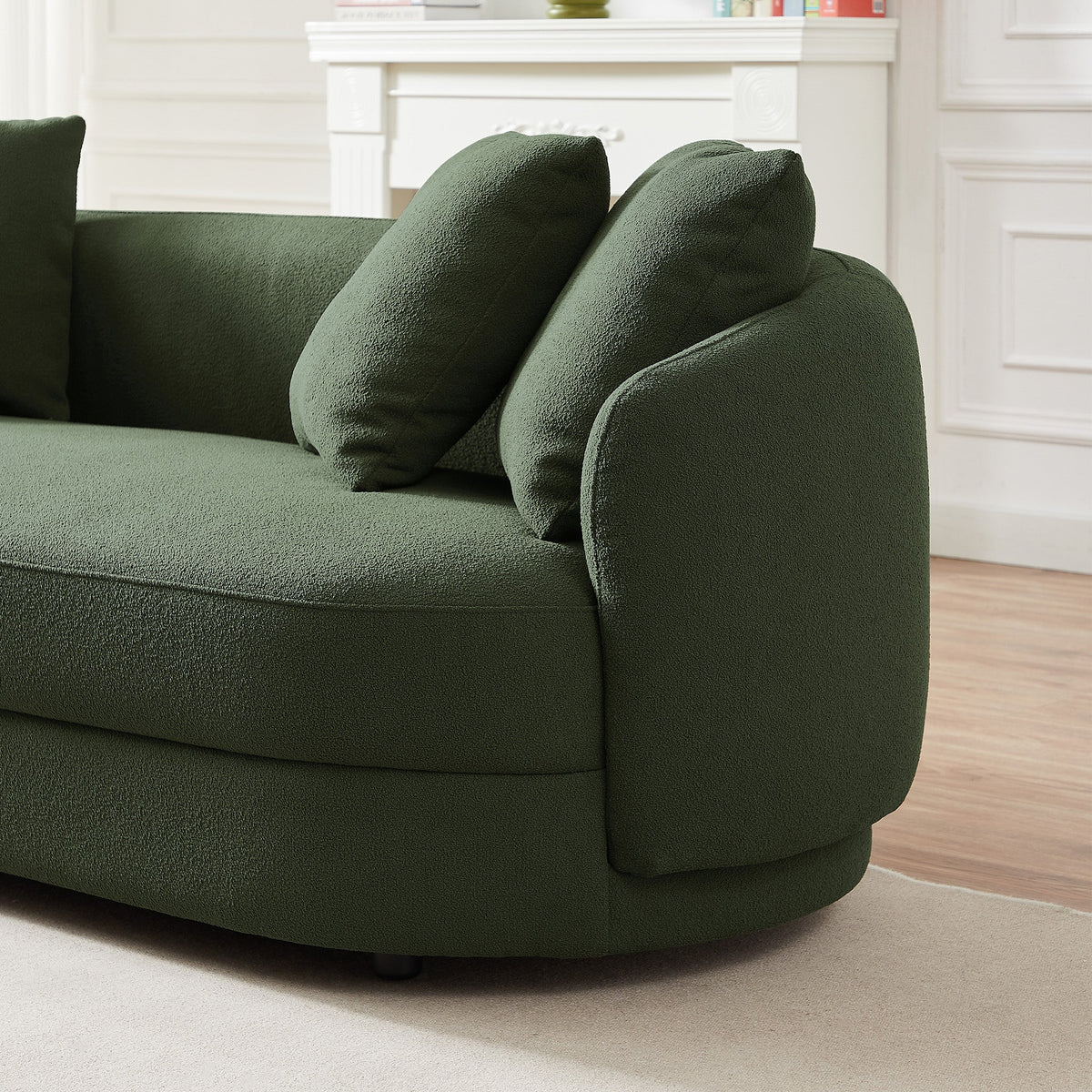 Dylan Olive Green Boucle Sofa from Ashcroft Furniture - Luna Furniture