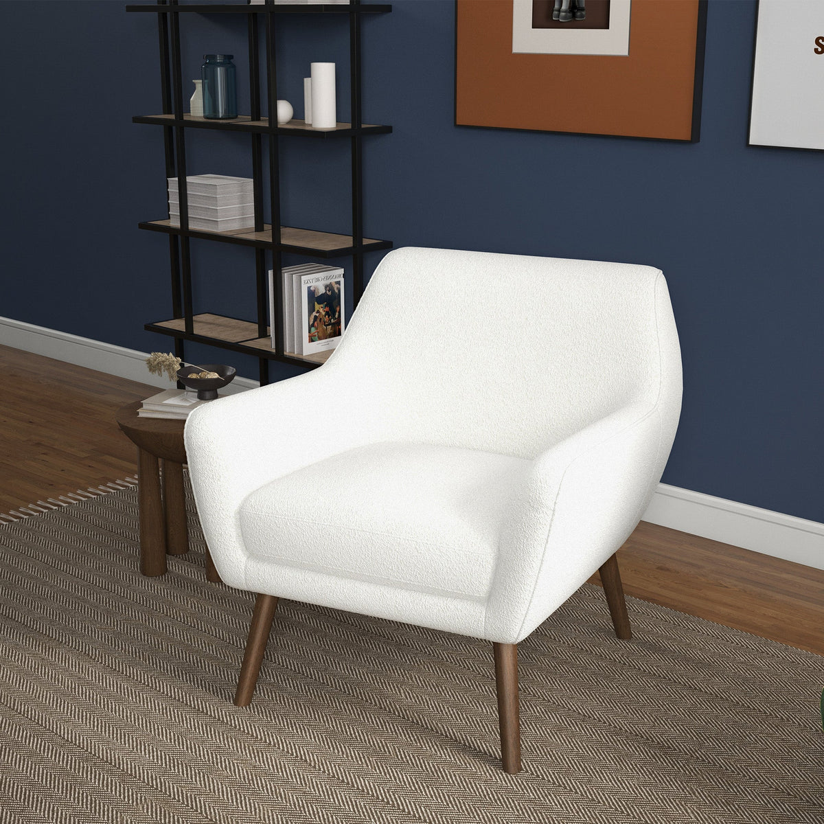 Panom White Boucle Lounge Chair from Ashcroft Furniture - Luna Furniture