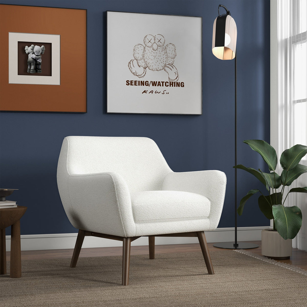 Panom White Boucle Lounge Chair from Ashcroft Furniture - Luna Furniture