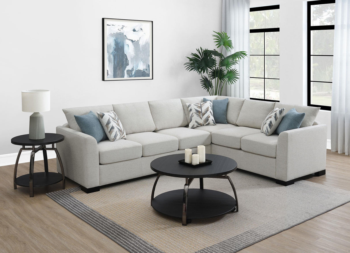 Ashford Greige Chenille Upholstered Sleeper Sectional Sofa from Coaster - Luna Furniture