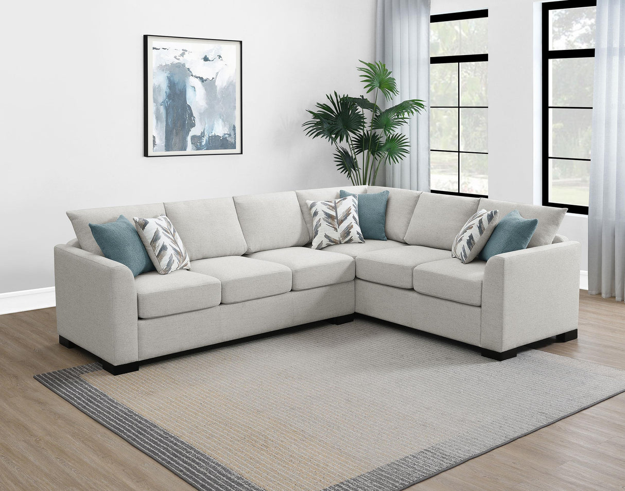 Ashford Greige Chenille Upholstered Sleeper Sectional Sofa from Coaster - Luna Furniture