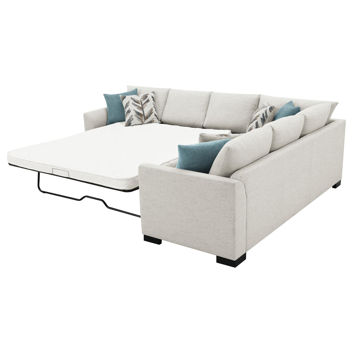 Ashford Greige Chenille Upholstered Sleeper Sectional Sofa from Coaster - Luna Furniture