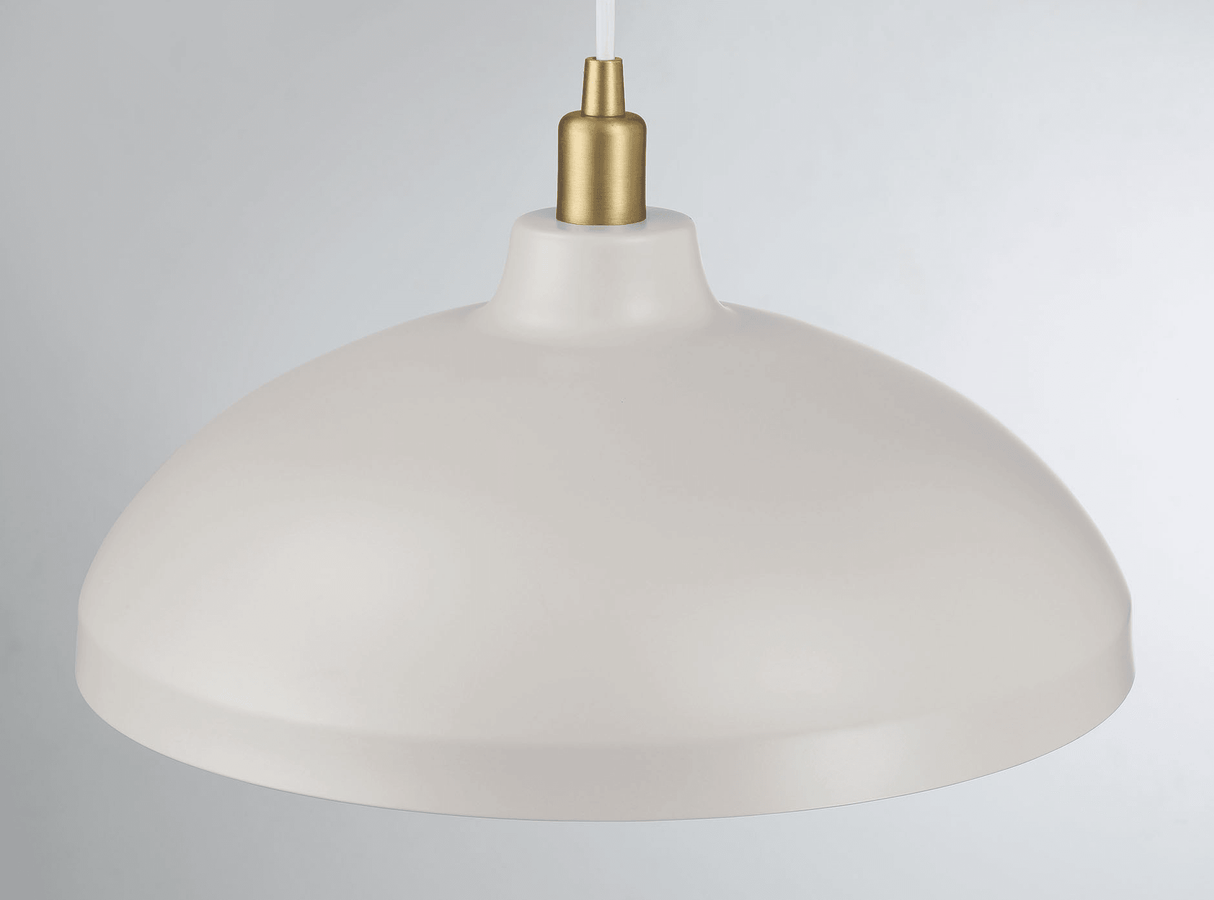Astral Single Light White Pendant Lamp with Golder Brass Finish for Entrance Kitchen Island 14"D × 8"H from Midinmod - Luna Furniture