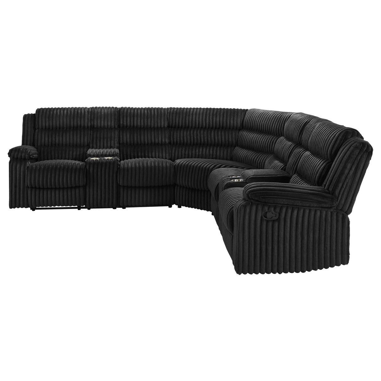 Atkinson Black Upholstered Reclining Sectional Sofa from Coaster - Luna Furniture