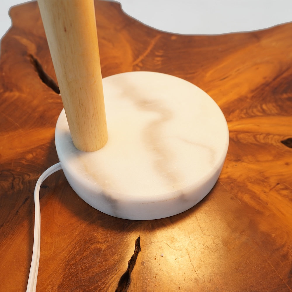 Auris White Globe Lampshade Table Lamp with Marble Base from Ashcroft Furniture - Luna Furniture