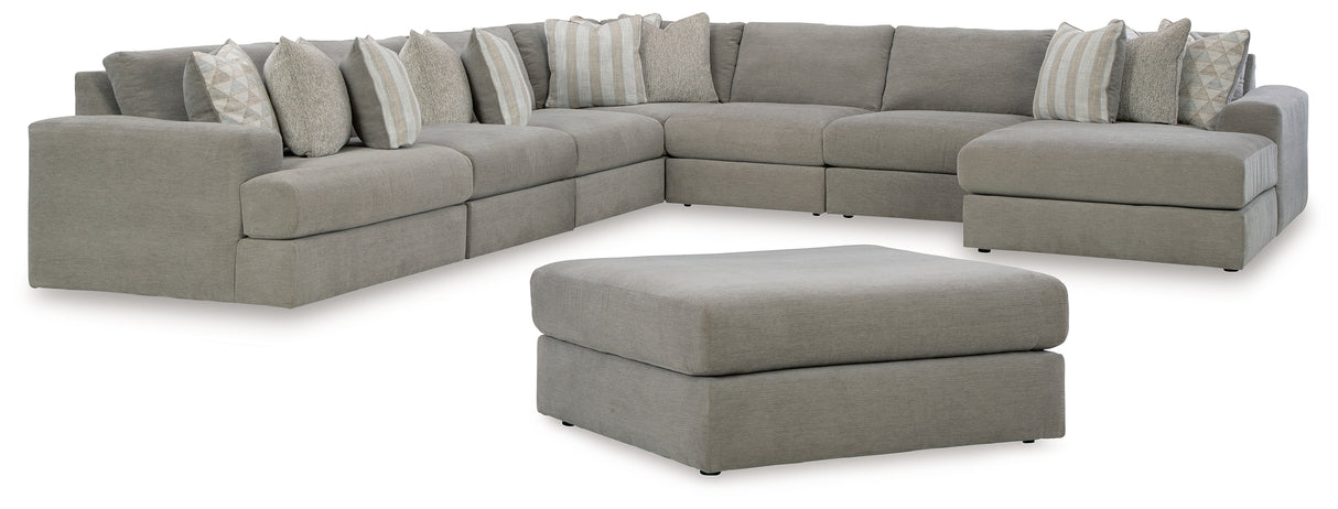 Avaliyah Ash 7-Piece Sectional with Ottoman from Ashley - Luna Furniture