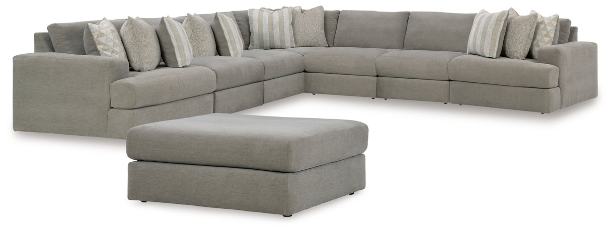 Avaliyah Ash 7-Piece Sectional with Ottoman from Ashley - Luna Furniture
